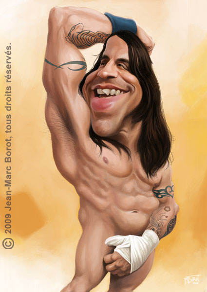 Карикатура гол. Э́нтони Кидис Art. Anthony Kiedis арт. Шарж Артура пирожкова. Александр Ревва голый.